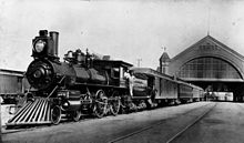 Steam train at Arcade Depot (1891) Train at Arcade Station, 1891 (00031881).jpg