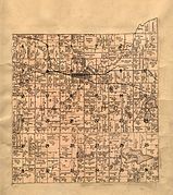 A 1906 cadastral map of Lawrence Township, showing property lines and names of rural landowners