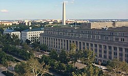 View from the Elliott School, with the Washington Monument in the back and the U.S. Department of the Interior & American Red Cross headquarters in the foreground. View from Elliott School (cropped).jpg