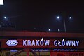 Neon dworca Kraków Główny