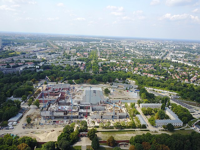 Aerial view of Citadel with the Museum of Polish History under construction