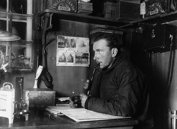 Alfred Wegener in Greenland in the winter of 1912–13.