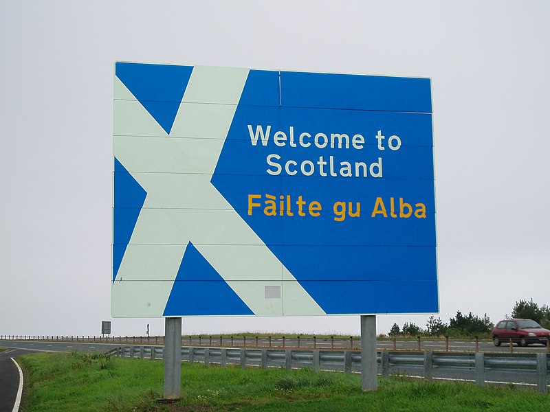 File:Welcome to Scotland sign A1 road.jpg