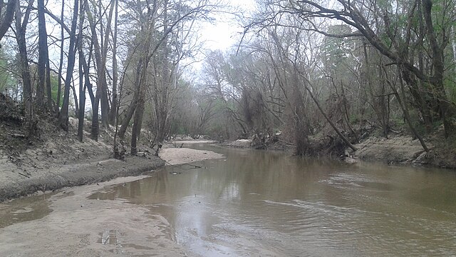 The West Fork of the San Jacinto River as seen from McDade Park on the western edge of Conroe.