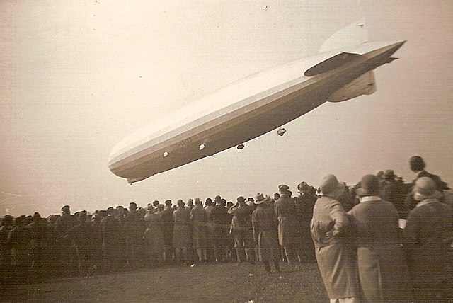 The LZ 127 Graf Zeppelin departing for DELAG, the world's first airline