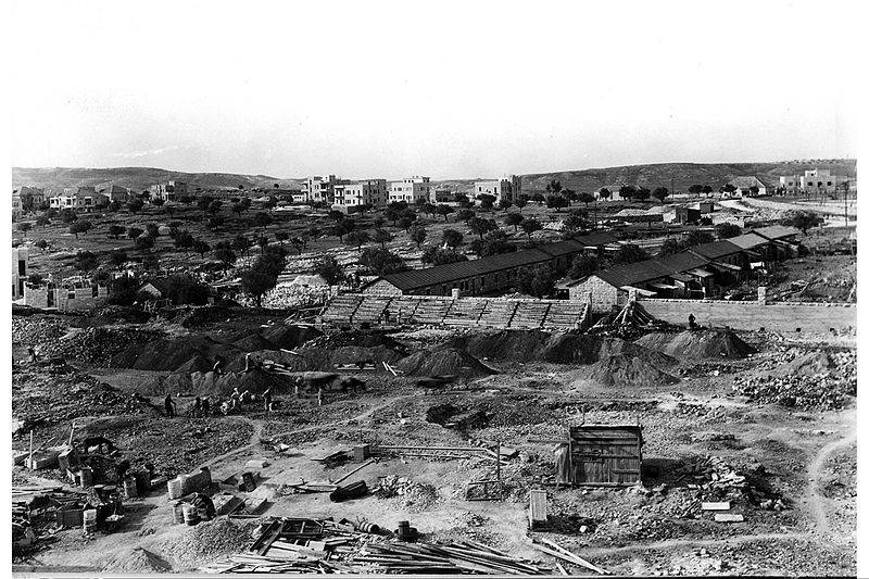 File:(TOGETHER WITH D635-102 & D635-104) VIEW OF THE SOCCER FIELD AND OF TALBIEH NEIGHBORHOOD AS SEEN FROM THE TOP OF THE Y.M.C.A. TOWER, IN JERUSALEM. (1 D635-103.jpg