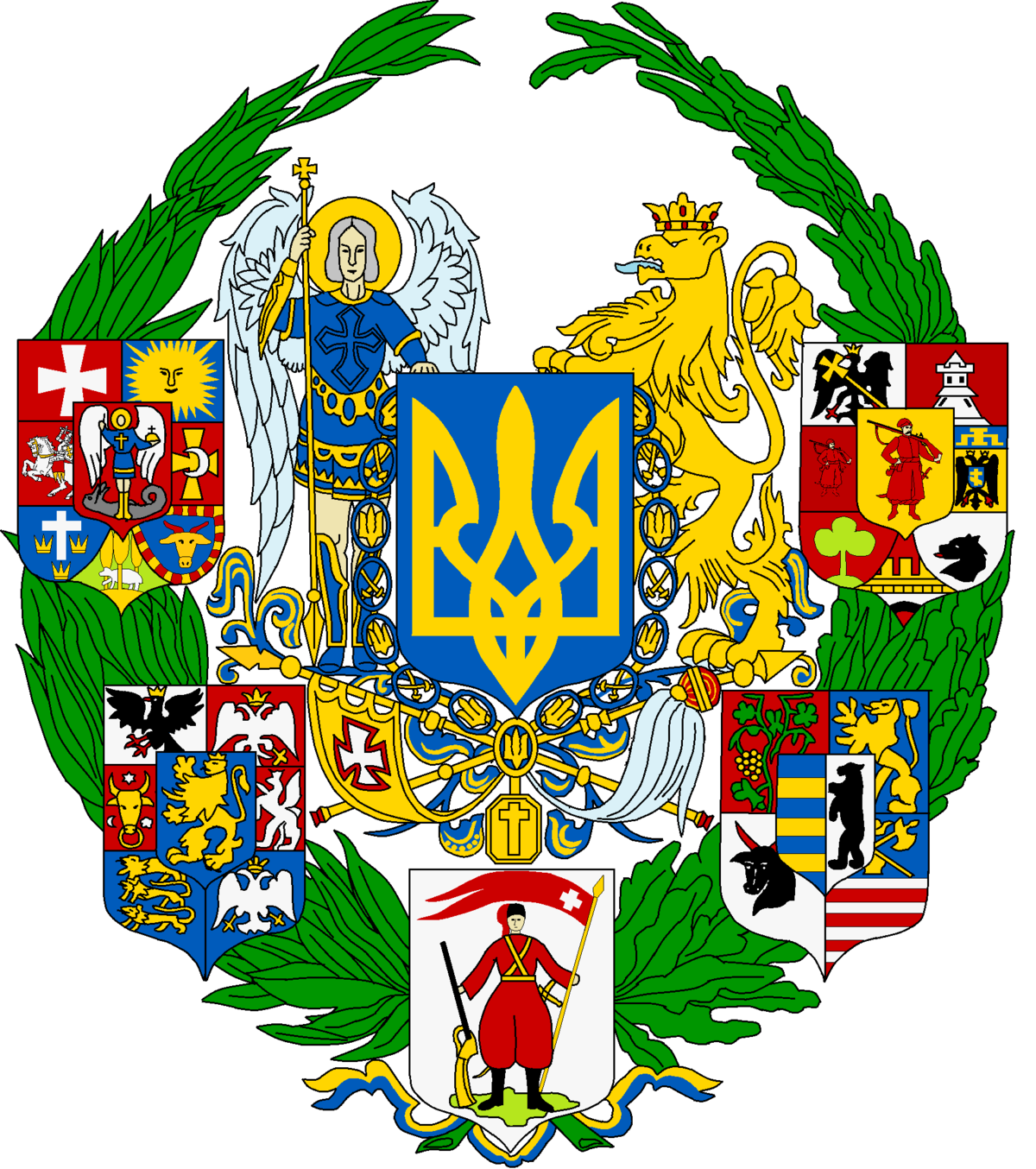 Какой символ украины. Большой герб Украины проект. Ukraine Тризуб. Герб УНР. Большой герб УНР.