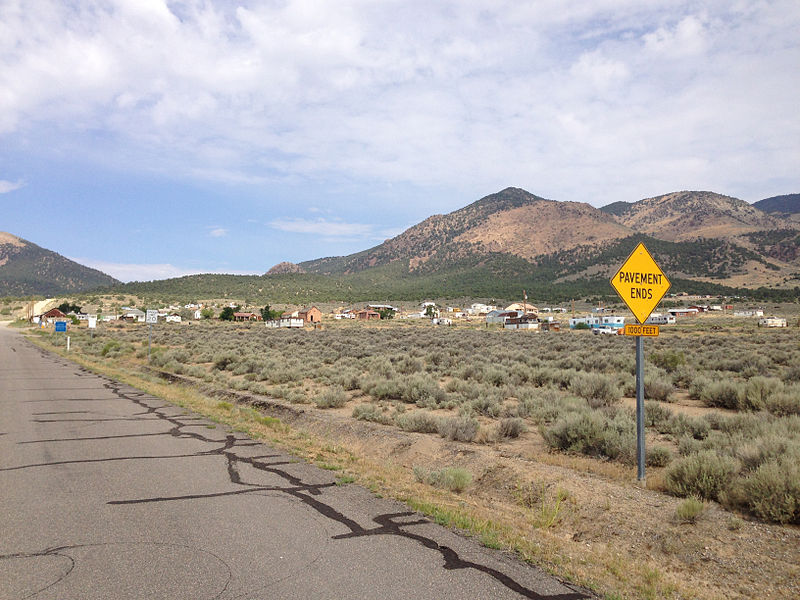 File:2014-08-09 09 27 54 View west-northwest towards Cherry Creek, Nevada from former Nevada State Route 489 (Cherry Creek Road, now part of White Pine County Route 21).JPG