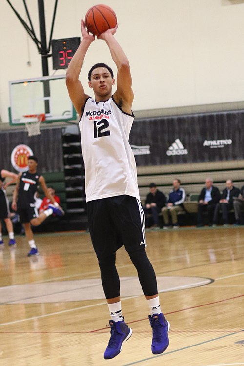 Simmons at a closed McDonald's All-American practice