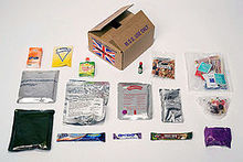 24-hour Multi-Climate Ration Pack for British troops in the Iraq War and War in Afghanistan, 2009 24 Hour Multi Climate Ration Pack MOD 45157290.jpg