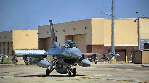 An F-16 Fighting Falcon of the 54th Fighter Group at Holloman Air Force Base, during 2014
