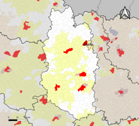 Lokalizacja obszaru atrakcyjnego Étain w departamencie Meuse.