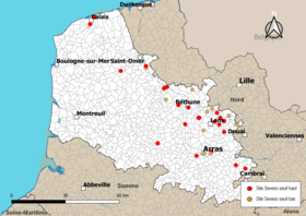 Mapa de municípios com sites Seveso