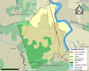 Kolorowa mapa przedstawiająca użytkowanie gruntów.