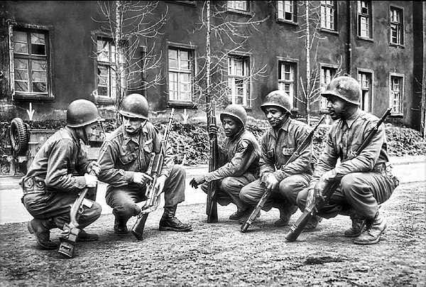 G.I.'s of the 97th Infantry Division in Cologne, Germany, March 18, 1945