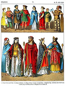 A 19th century depiction of different Franks (AD 400-600) A.D. 400-600, Franks - 025 - Costumes of All Nations (1882).JPG
