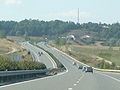 L'autoroute au niveau de l'aire de service « Bois de Dourre ».