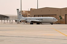 A USAF E-8C JSTARS taxies at Prince Sultan Air Base, 8 March 2020 A USAF E-8C JSTARS taxies at Prince Sultan Air Base.jpg