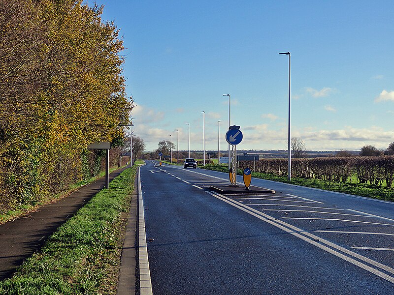 File:A new road layout at the Little Wilbraham turn - geograph.org.uk - 5991545.jpg