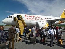 Airbus A319 de FastJet à l'aéroport de Mwanza