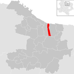 Lage der Gemeinde Alberndorf im Pulkautal im Bezirk Hollabrunn (anklickbare Karte)