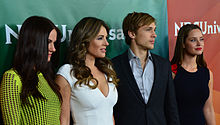 (L to R) Park, Hurley, Moseley and Patterson at the 2015 Television Critics Association's Press Tour Alexandra Park, Elizabeth Hurley, William Moseley & Merritt Patterson 2015 TCA Press Tour (cropped).jpg