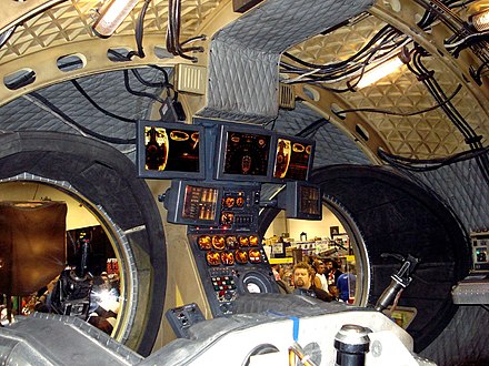 Interior set of Nite Owl's vehicle "Archie" from the film version of Watchmen, displayed at Comic-Con 2008