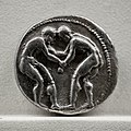 Aspendos - 400-370 BC - silver stater - wrestlers - slinger - Tübingen MUT