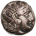 Silberne Tetradrachme aus Athen, 350-300 v. Chr., 16,95 g, Pi-Stil, Avers