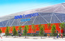 East Facade along Emancipation BBVA Compass Stadium East Facade.jpg