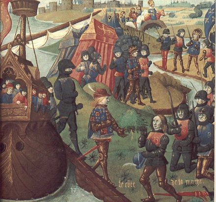 Henry III, King of England and Duke of Aquitaine, landing in Royan on 20 May 1242