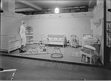 A Swedish 1930s store display of a nursery Barnkammare - Nordiska museet - NMA.0097400.jpg