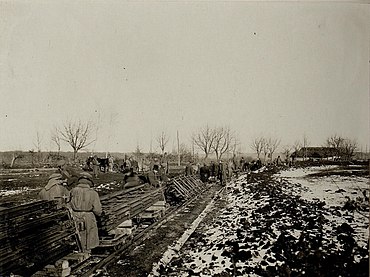 Bau der Feldbahn Pomorzany–Dunajow, 12. Dezember 1916