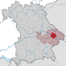 Landkreis Deggendorfs läge i Bayern