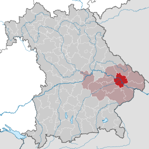 Beliggenheden af Landkreis Deggendorf i Bayern (klikbart kort)