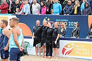 Deutsch: Beachhandball Europameisterschaften 2019 (Beach handball Euro); Tag 6: 7. Juli 2019 – Männerfinale, Dänemark-Norwegen 2:0 (25:18, 19:16) English: Beach handball Euro; Day 6: 7 July 2019 – Men's Final – Denmark-Norway 2:0 (25:18, 19:16)