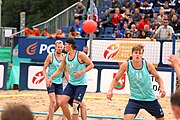 Deutsch: Beachhandball Europameisterschaften 2019 (Beach handball Euro); Tag 6: 7. Juli 2019 – Männerfinale, Dänemark-Norwegen 2:0 (25:18, 19:16) English: Beach handball Euro; Day 6: 7 July 2019 – Men's Final – Denmark-Norway 2:0 (25:18, 19:16)