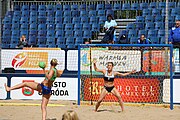 Deutsch: Beachhandball Europameisterschaften 2019 (Beach handball Euro); Tag 2: 3. Juli 2019 – Frauen, Vorrunde Gruppe D, Ukraine-Deutschland 2:0 (23:22, 32:24) English: Beach handball Euro; Day 2: 3 July 2019 – Women Preliminary Round Group D – Ukraine-Germany 2:0 (23:22, 32:24)