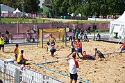 Deutsch: Beachhandball bei den Olympischen Jugendspielen 2018; Tag 3, 9. Oktober 2018; Jungs, Vorrunde, Gruppe A - Ungarn-Thailand 2:1 English: Beach handball at the 2018 Summer Youth Olympics at 9 October 2018 – Girls Preliminary Round Group A‎ – Hungary-Thailand 2:1