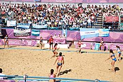 Deutsch: Beachhandball bei den Olympischen Jugendspielen 2018; Tag 3, 9. Oktober 2018; Mädchen, Vorrunde, Gruppe A - Chinese Taipei (Taiwan)-Mauritius 2:0 English: Beach handball at the 2018 Summer Youth Olympics at 9 October 2018 – Girls Preliminary Round Group A‎ – Chinese Taipei-Mauritius 2:0