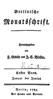 Thumbnail for Berlinische Monatsschrift