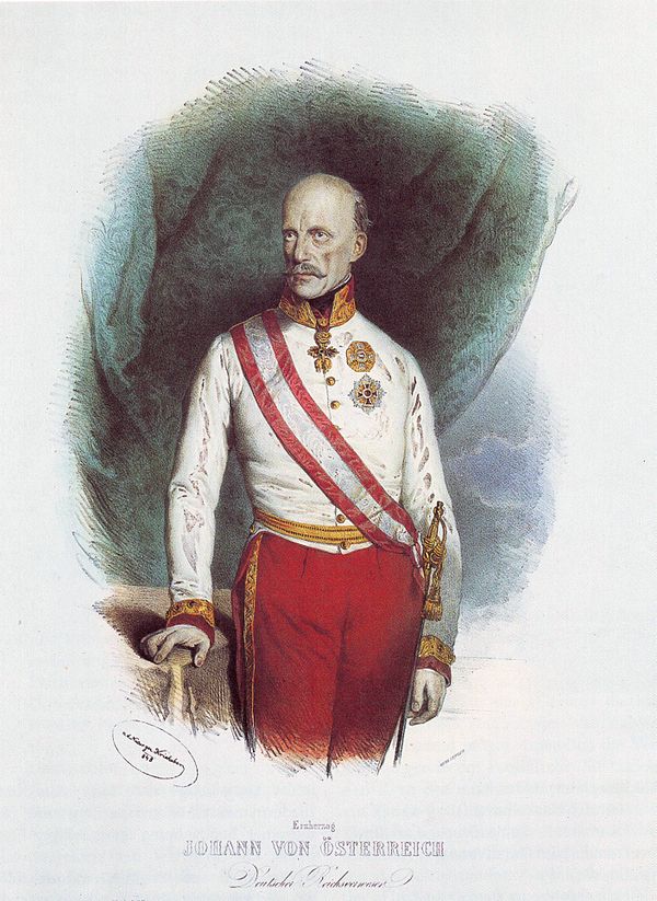Archduke John of Austria, the Imperial Regent and uncle of the Austrian Emperor