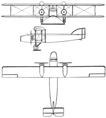 Blériot 165 3-view drawing from L'Aéronautique March 1928