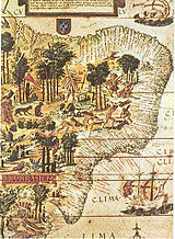 Antiguo mapa del Brasil