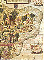 Mappa tal-kolonja Portugiża tal-Brażil fl-Amerika t'Isfel (mill-1519).