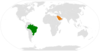 Location map for Brazil and Saudi Arabia.