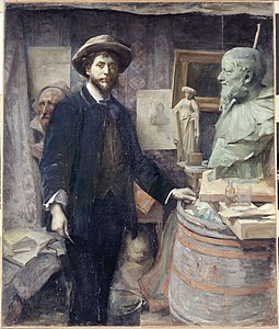 Louise Catherine Breslau, Portrait de Jean Carriès dans son atelier (1886).
