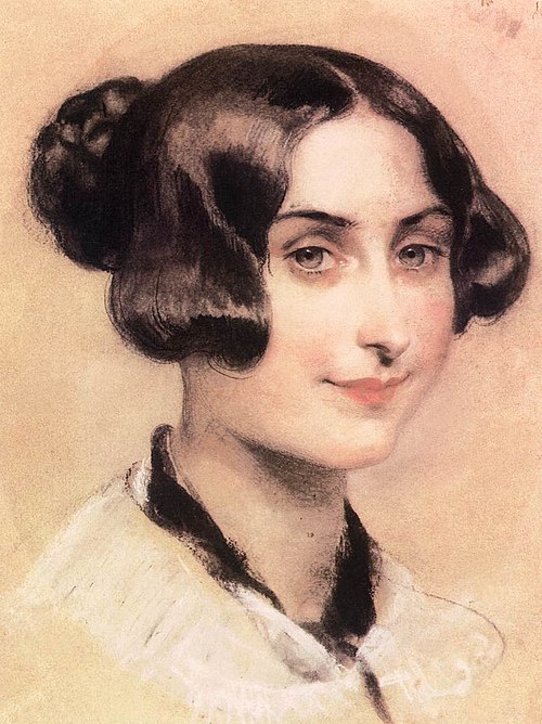 Portrait of Elizabeth Barrett by Károly Brocky, c. 1839–1844