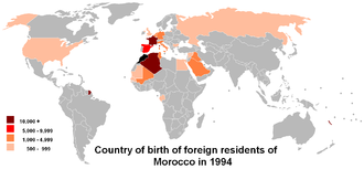 Foreign residents in Morocco by country of birth, in 1994 COB data Morocco.PNG