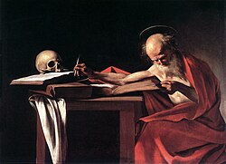 Caravaggio - Saint Jerome Writing, c1606.jpg